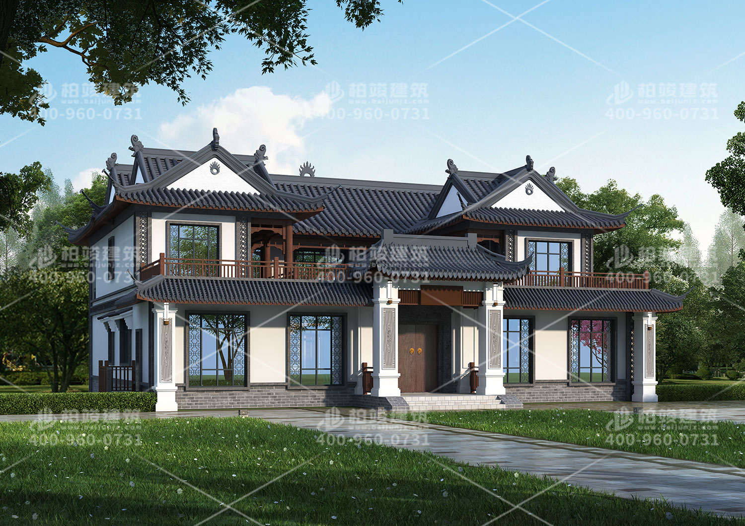 中式二層別墅設(shè)計(jì)，外觀漂亮還實(shí)用。