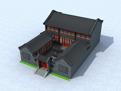 二層中式別墅設(shè)計，占地284平，帶書房。