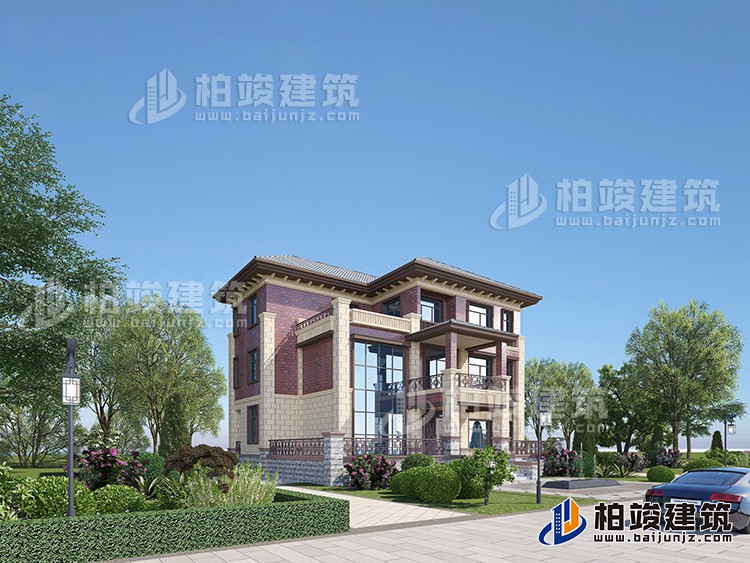 三層復式別墅設計方案圖，戶型合理、造價35萬BZ382-簡歐風格