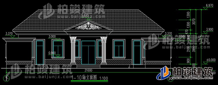 農(nóng)村蓋房設(shè)計(jì)大全一層房子的設(shè)計(jì)圖紙，帶漂亮的小院子BZ116-簡歐風(fēng)格
