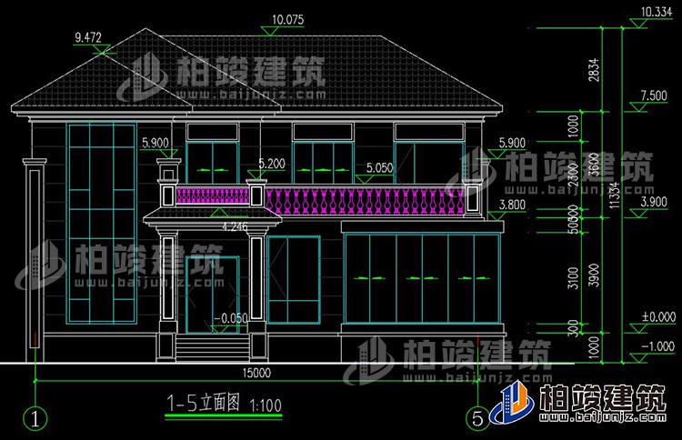 農(nóng)村25萬別墅款式二層自建房設(shè)計圖，外觀簡約大氣BZ2513-簡歐風(fēng)格