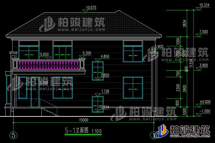 農(nóng)村25萬別墅款式二層自建房設(shè)計圖，外觀簡約大氣BZ2513-簡歐風(fēng)格