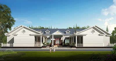 農(nóng)村豪華小自建房一層別墅設計圖紙