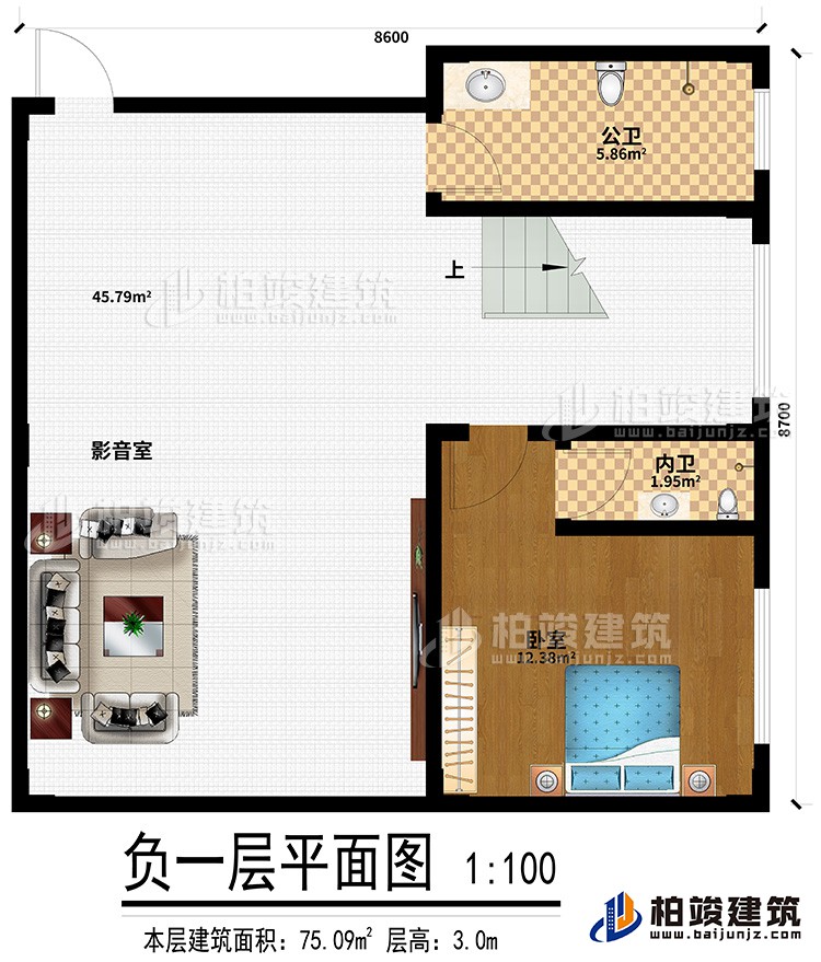 地下室：影音室、公衛(wèi)、臥室、內(nèi)衛(wèi)