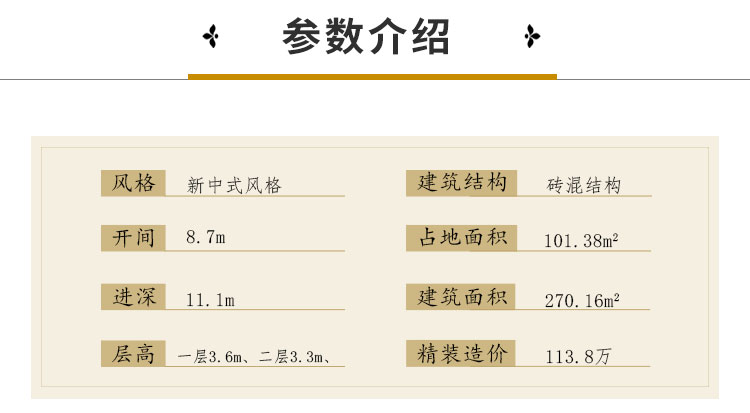 漂亮的農(nóng)村自建房二層樓A2001-新中式風格