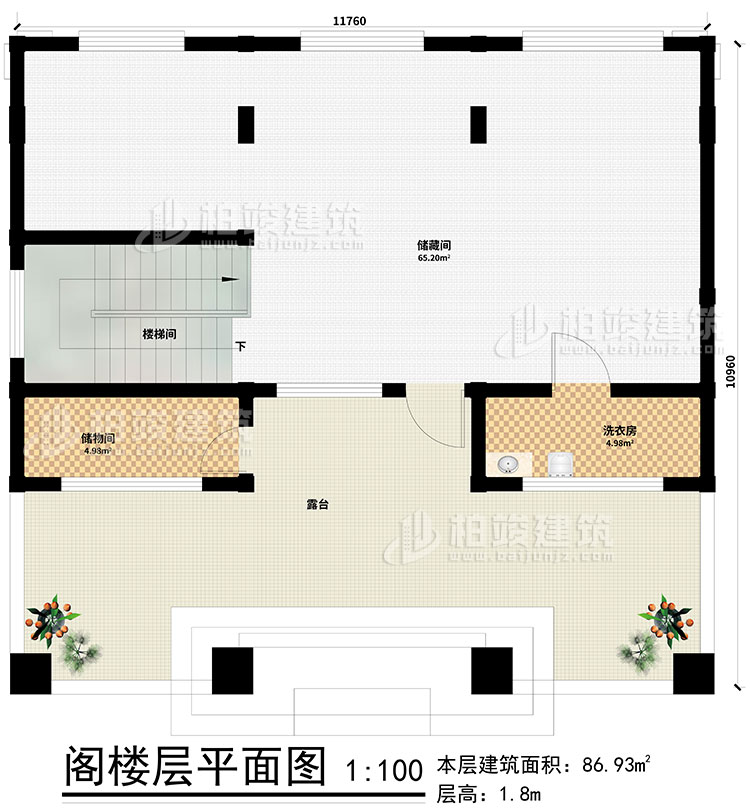 閣樓：2儲物間、樓梯間、洗衣房、露臺